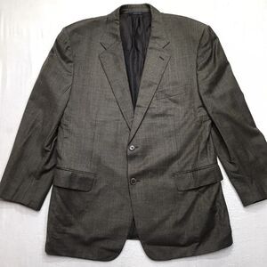 BROOKS BROTHERS Golden Fleece Blazer Men 45 Brown Tattersall Check Virgin Wool